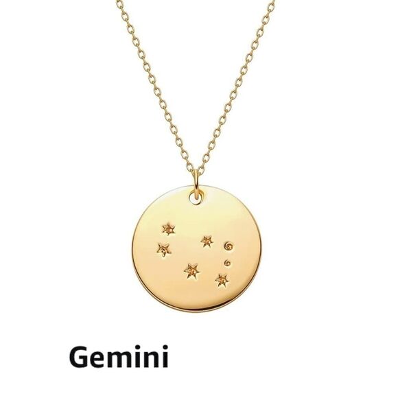 Virgo Zodiac Sign Disc Constellation Necklace - Picture 12 of 13